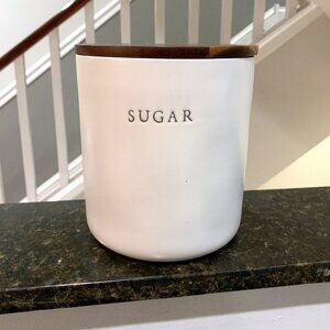 NEW Hearth & Hand Magnolia Stoneware Sugar Canister and Wood Lid ORIGINAL 2020